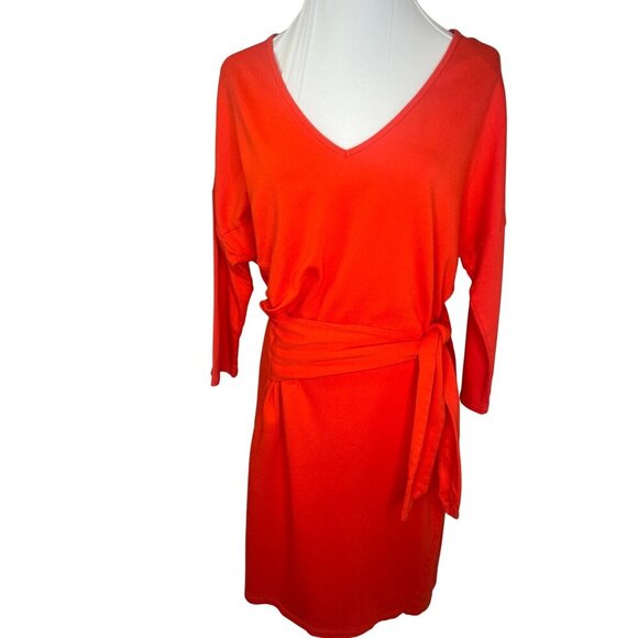 Tommy Bahama Side Tie Dress Soft Stretch Size Large  Poppy Color Ladies - Picture 2 of 8